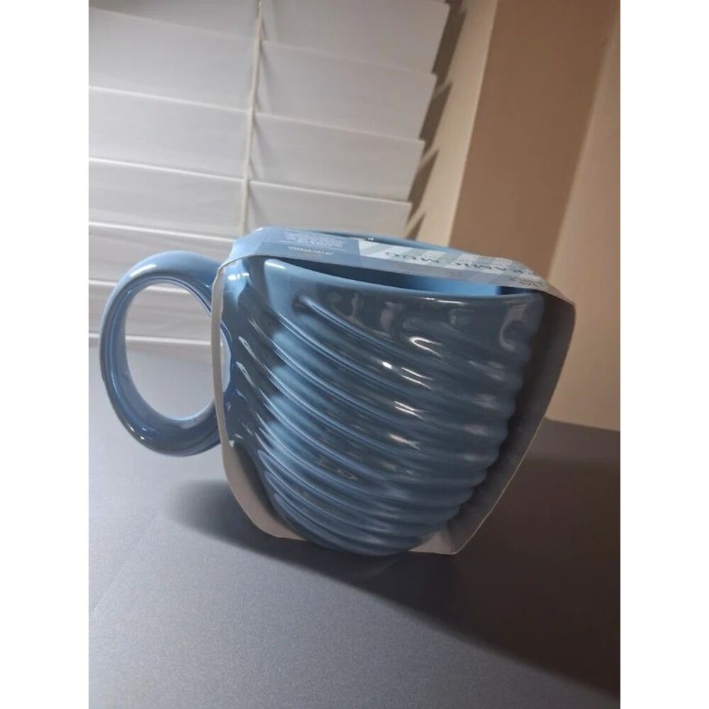 Thyme & Table Pearl Swirl Blue Ceramic Mug 520ml New